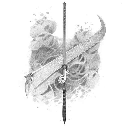 A Katana Sword With Musical Notes As The Blade