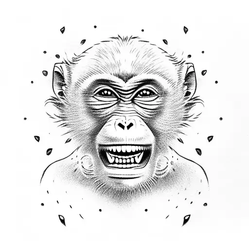 Silly Looking Monkey On A Karate Kimono Fighting