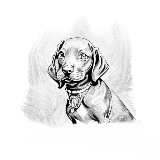 Backside Of Vizsla Dog Sitting