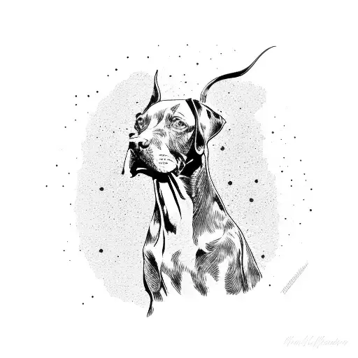 Vizsla Dog Silhouette From Behind