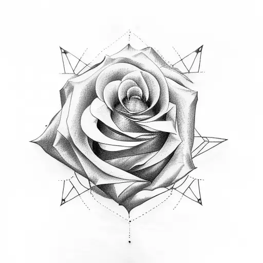 Rose With Geometry Shapes
