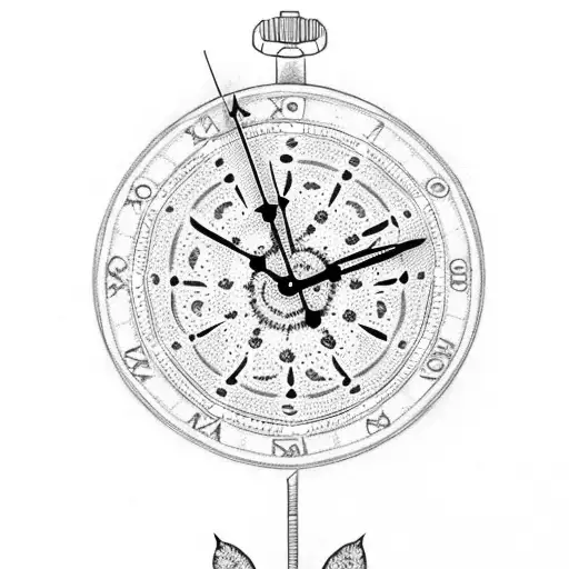 Clock With Flowers And A Tie