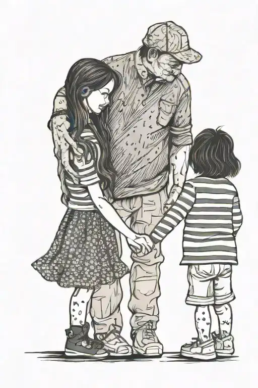 Dad Daughter Holding Hands