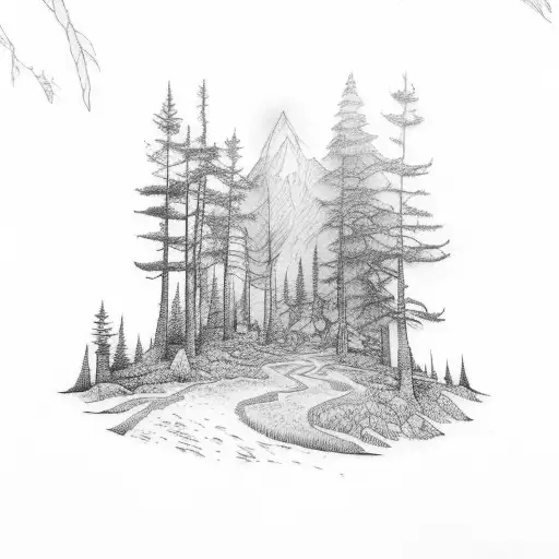 A Hiking Trail Winding Through A Dense Forest