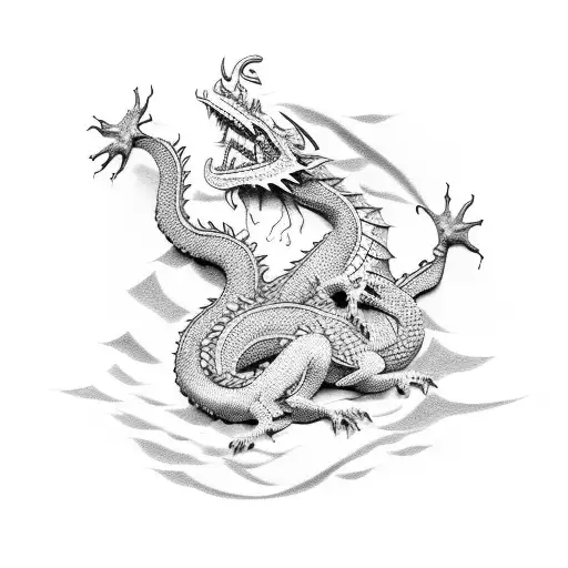 Minimalist Rotting Dragon Of Tree