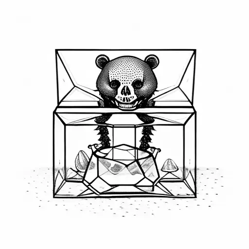 Tiny Skeleton Of A Bear Inside A Crystal Box