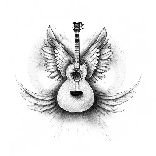Angel Singing At A Guitar