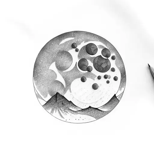 Moon Behind Mountain