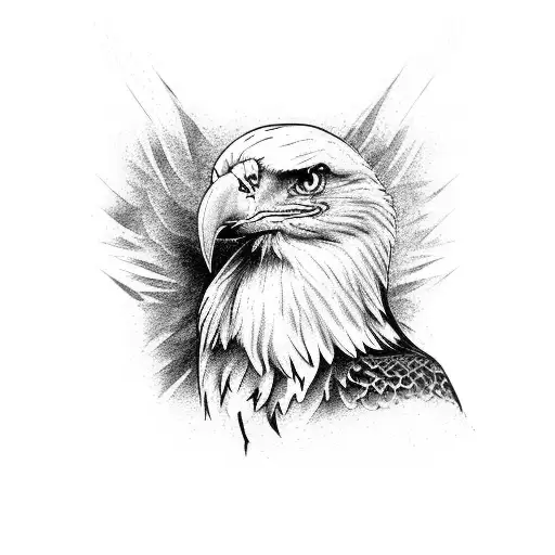 A Full Arm Sleeve With A Bald Eagle