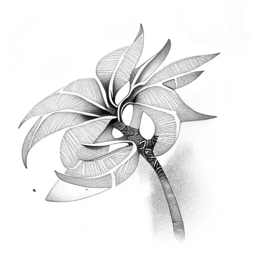 Palm Tree With Frangipani