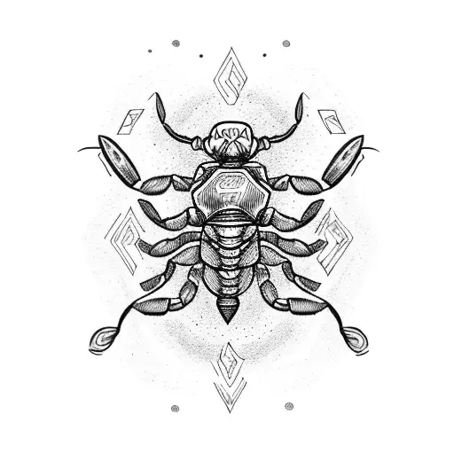 Scorpion Emerging From A Zodiac Symbol