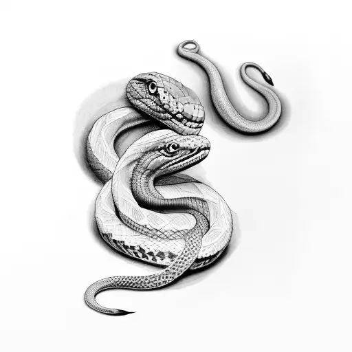 Snake Made Of Feathers In Shades Of Blue