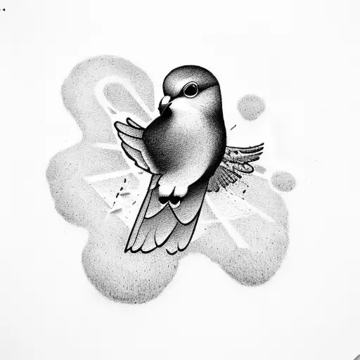 Cross Baby Footprint Dove