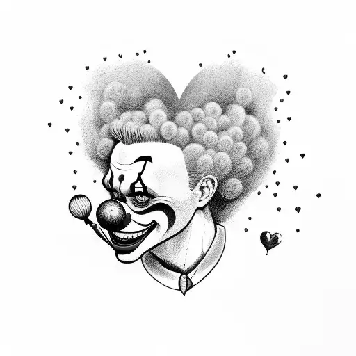 Clown Holding Broken Heart
