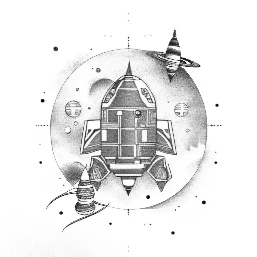 Space Ship And Hands