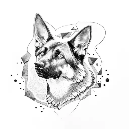 Black German Shepherd Surrounded By Forest