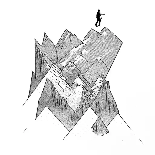 Man Walking Up Mountain