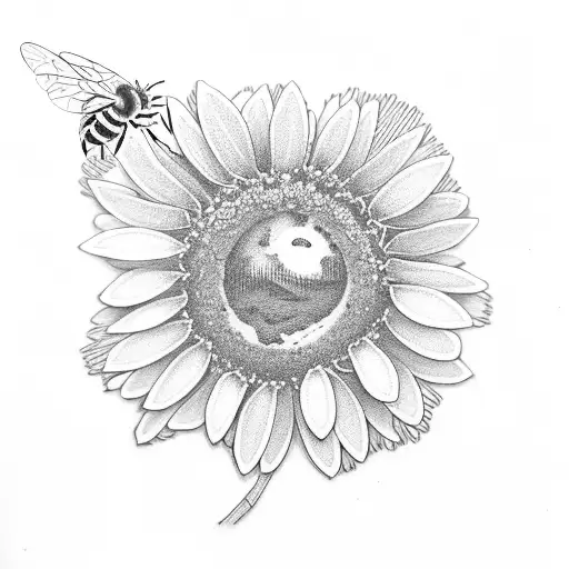Daisy Chain With Honey Bee