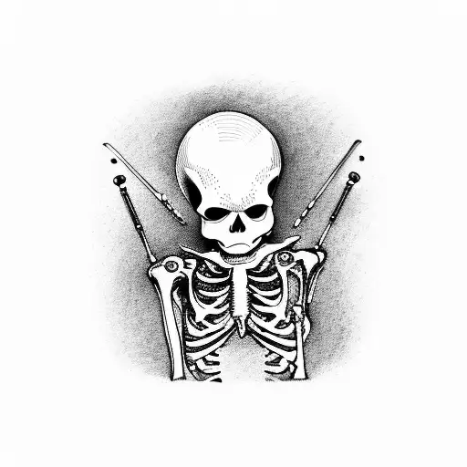 Skeleton Playing A Marimba