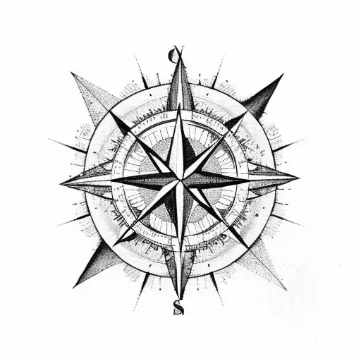 Compass Rose With Elephant