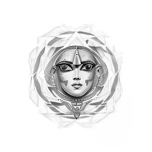 A Mysterious Tattoo That Contains Egyptian Pharova And Third Eye For Full Arm