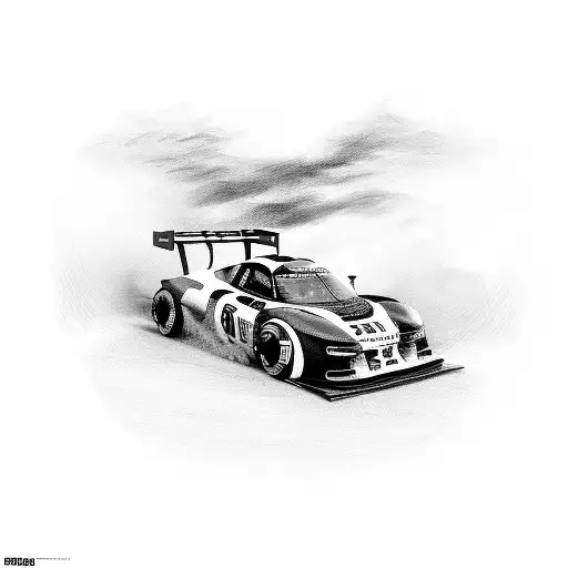 A Dynamic Illustration Of A Race Car Driver Speeding Past A Checkered Flag