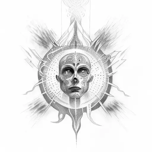 A Tattoo Depicting A Transformative Spiritual Journey Where A Soul Emerges From Within The Old