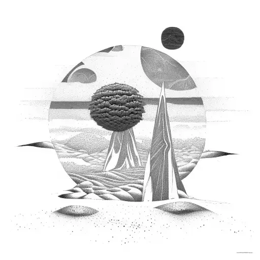 From The Dune Book Man Walking In Dunes With Two Suns In The Background