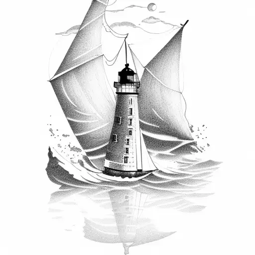 Sailboat And Lighthouse