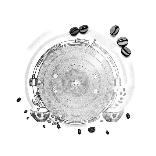A Dj Turntable With Coffee Beans Instead Of Vinyl Records