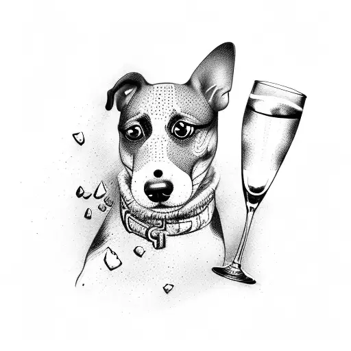 Dog With Drinks