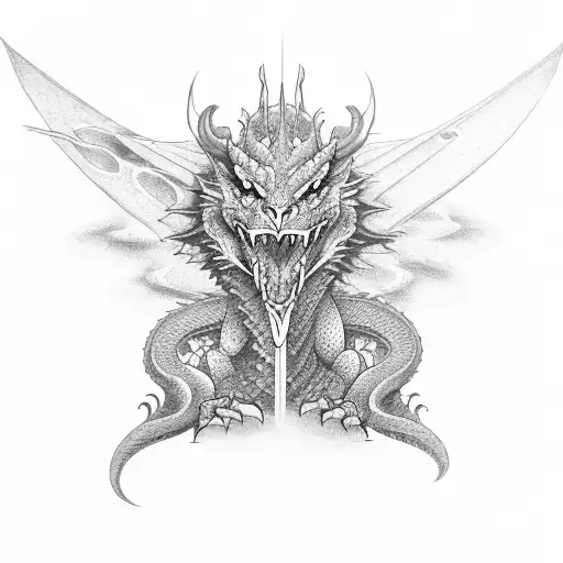 Dragon And Katana