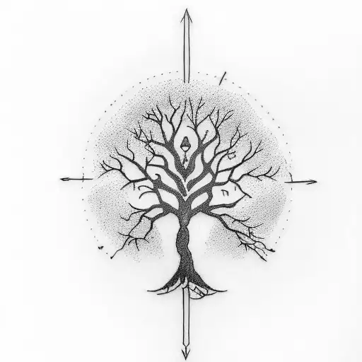 A Minimalist Tattoo With A Tree Of Life To Represent The Family