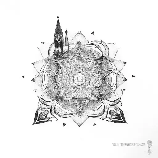 Hourglass With Mandala Embedded In It