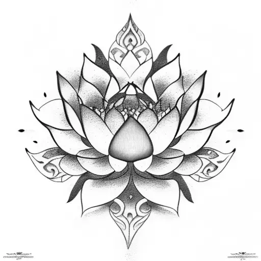 Lotus Flower With Ornamental In C-section Scar