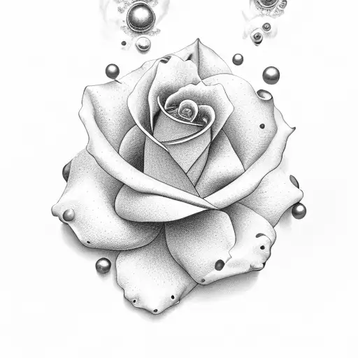 Ocean Rose With Pearls Decorating The Petals In Royal Purple Masculine