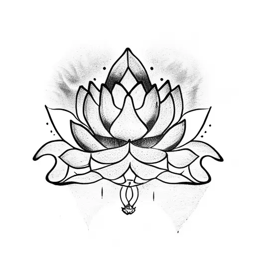 Lotus Flower Growing From The Hilt Of A Sword