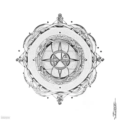 A Celestial Map Of The One Piece World With Intricate Celtic Knot Borders