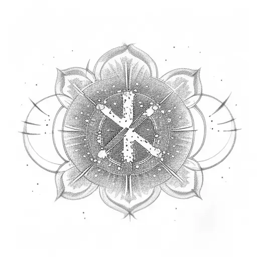 A Christian Cross With Marigold And Cosmos Going Up It