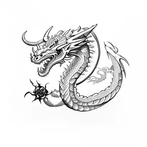 Dragon With Bull Horns