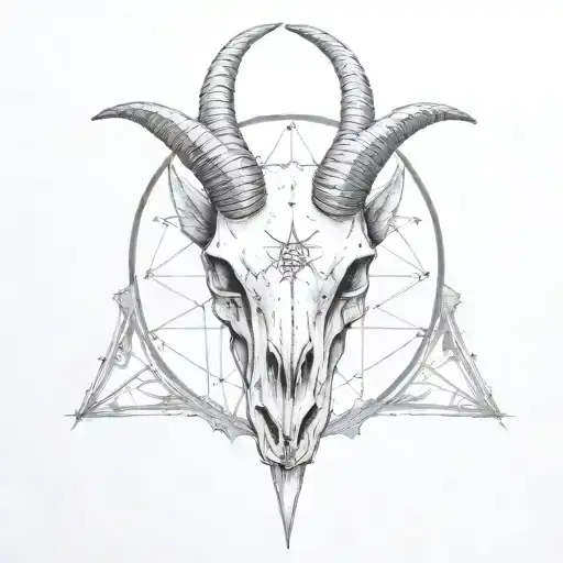Goat Skull And A Pentagram