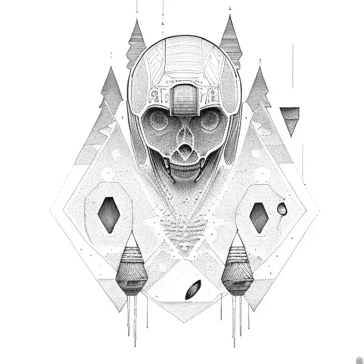 Human Shape Falling In Space