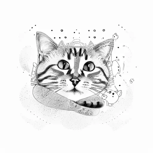 A Composition With Cat And Dogs Paw Print