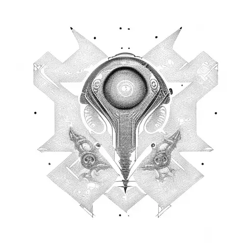 Alien Ship With Dna Beam And Atom Illuminated