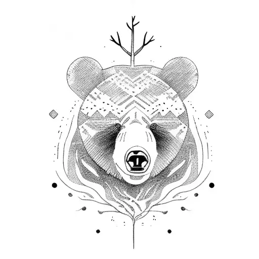 Bear With Burning Trees