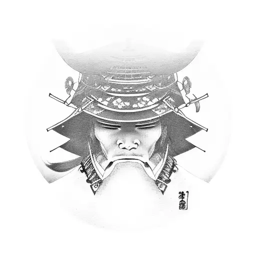 Peaceful Samurai With Evil Aura Around Him