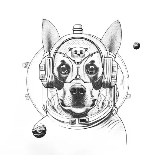 Astronaut And Dog In Space