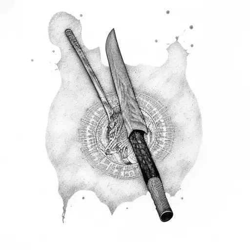 Negan's Bat And Rick's Gun