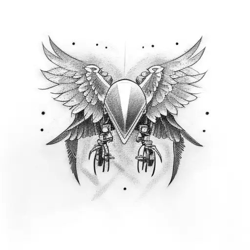 A Motorcycle With Crow Wings