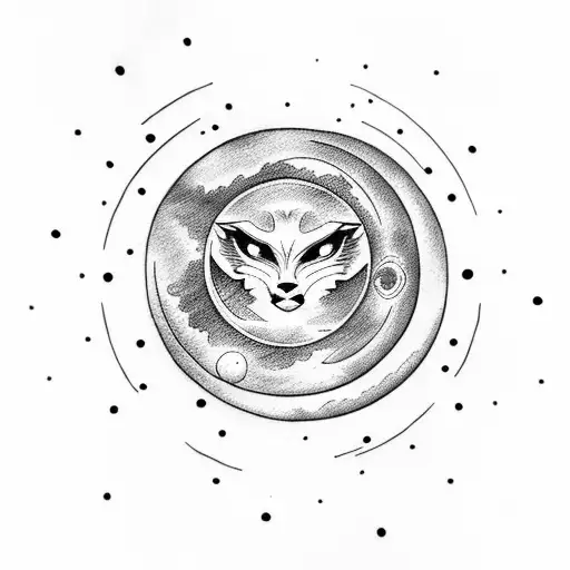 Moon With Halo Around Top